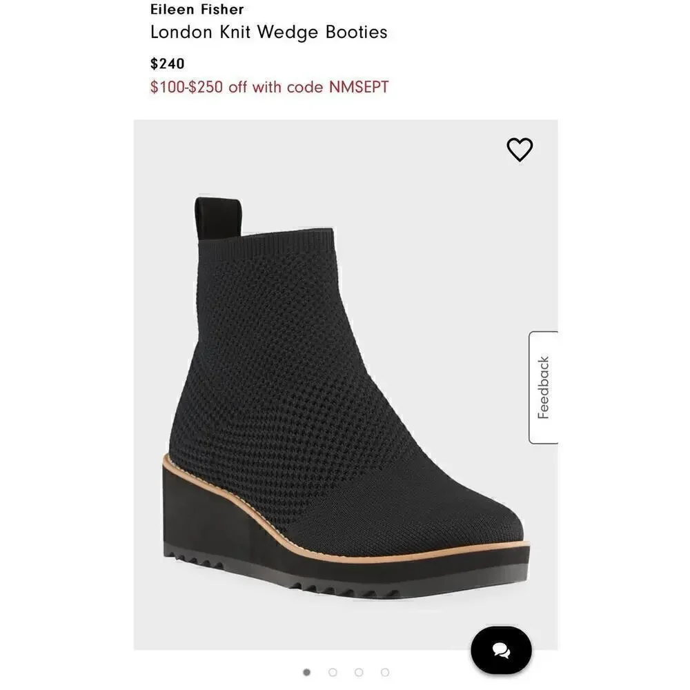 Eileen Fisher London Recycled Stretch Knit Bootie /Size-8